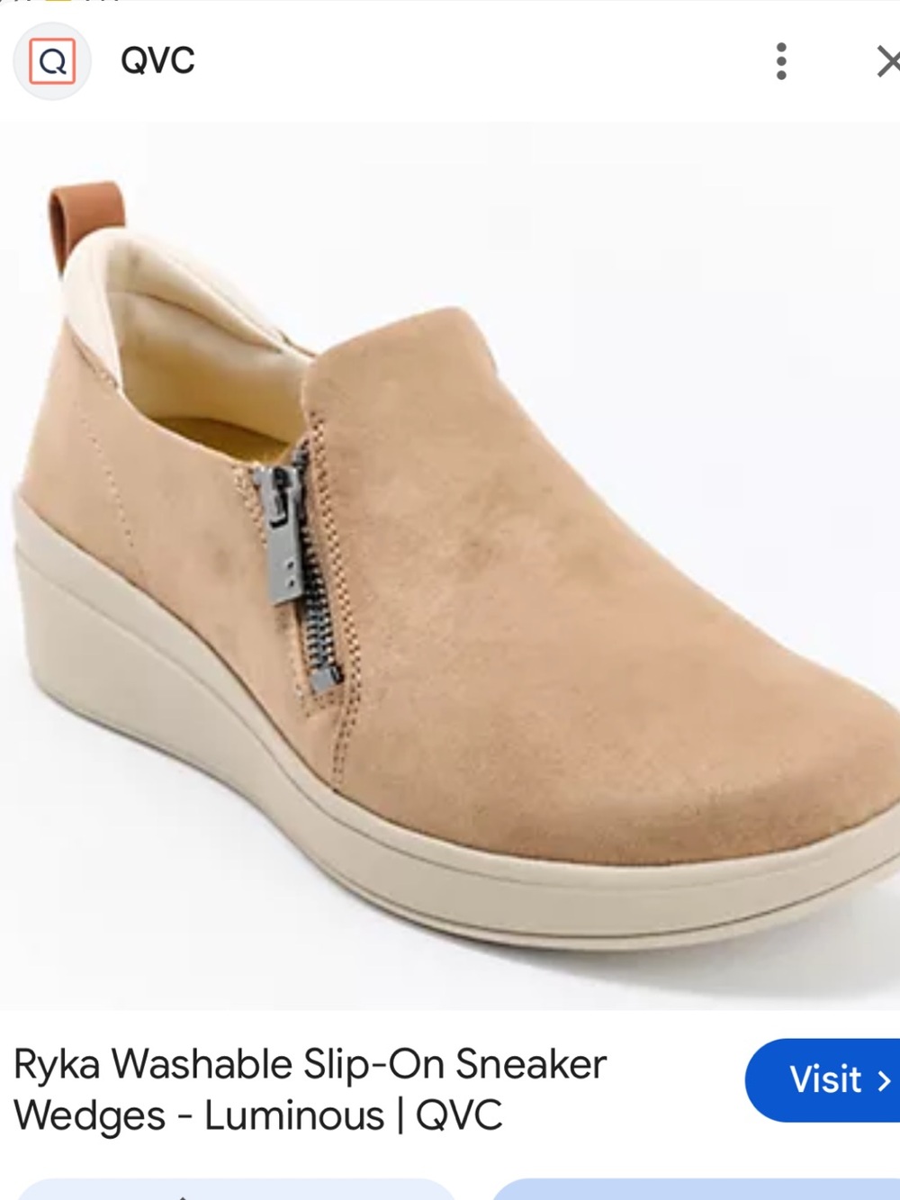 Ryka Women's Sz 11 Washable Slip-On Sneaker Wedges Brown Wide